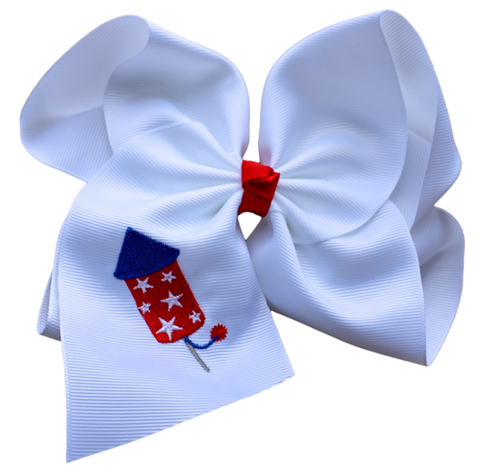 Fire Work Embroidered Bow