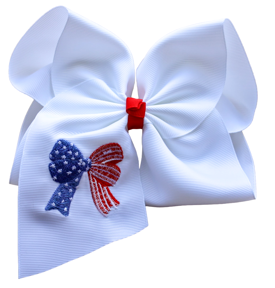 Stars and Stripes Embroidered Bow