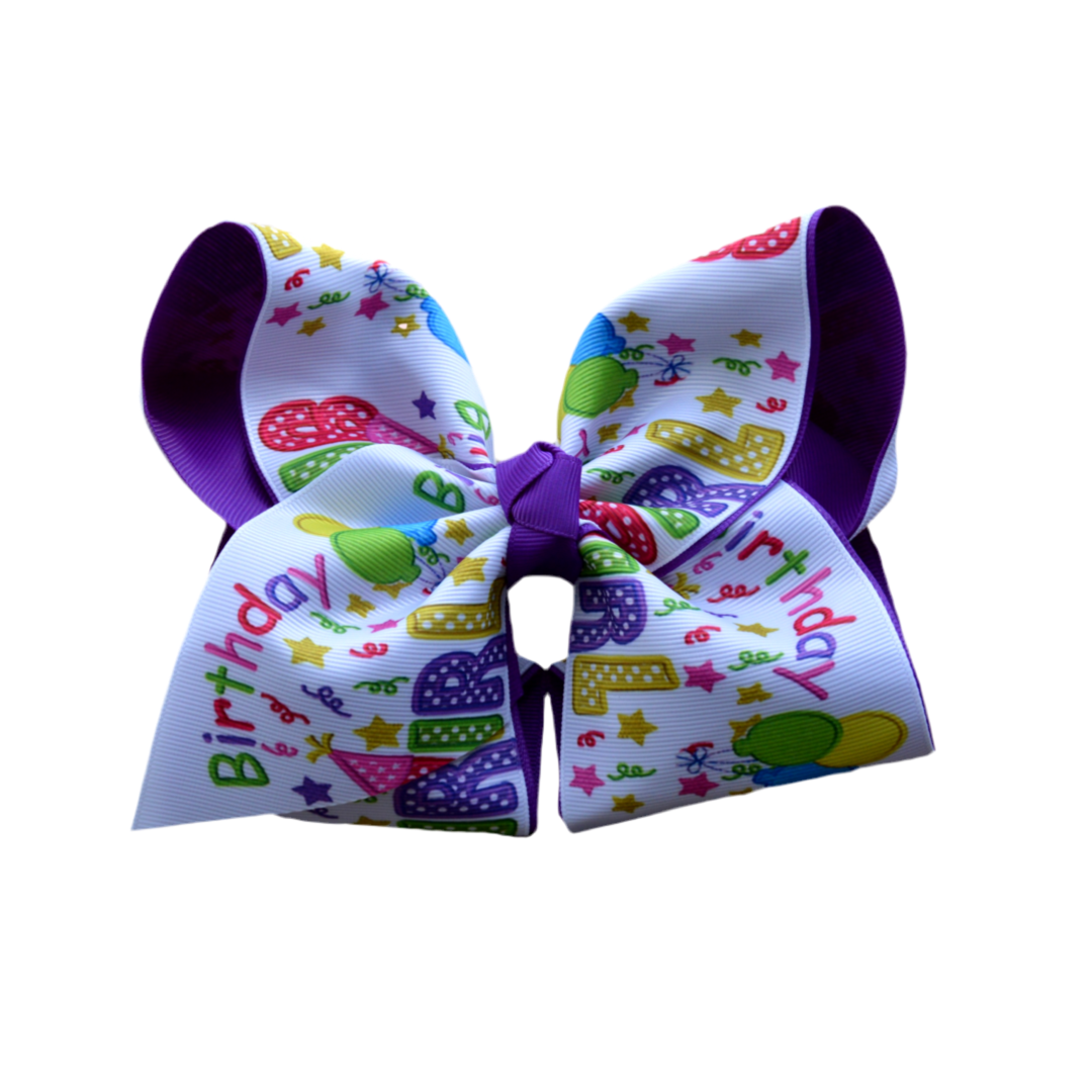 Birthday Girl Layered Bow