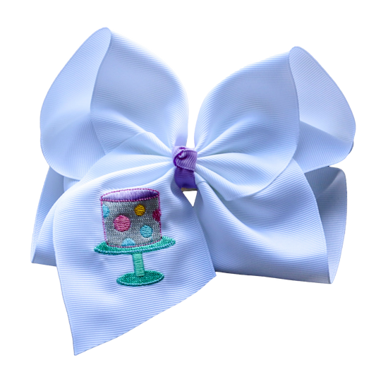 Polka Dot Cake  Embroidered Bow