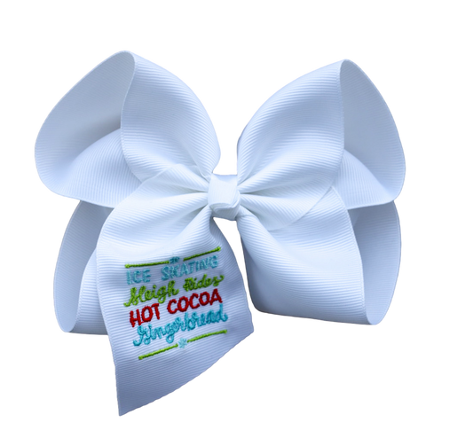 Winter Fun Embroidered Bow