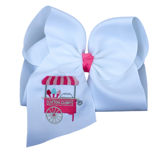 Cotton Candy Stand Embroidered Bow