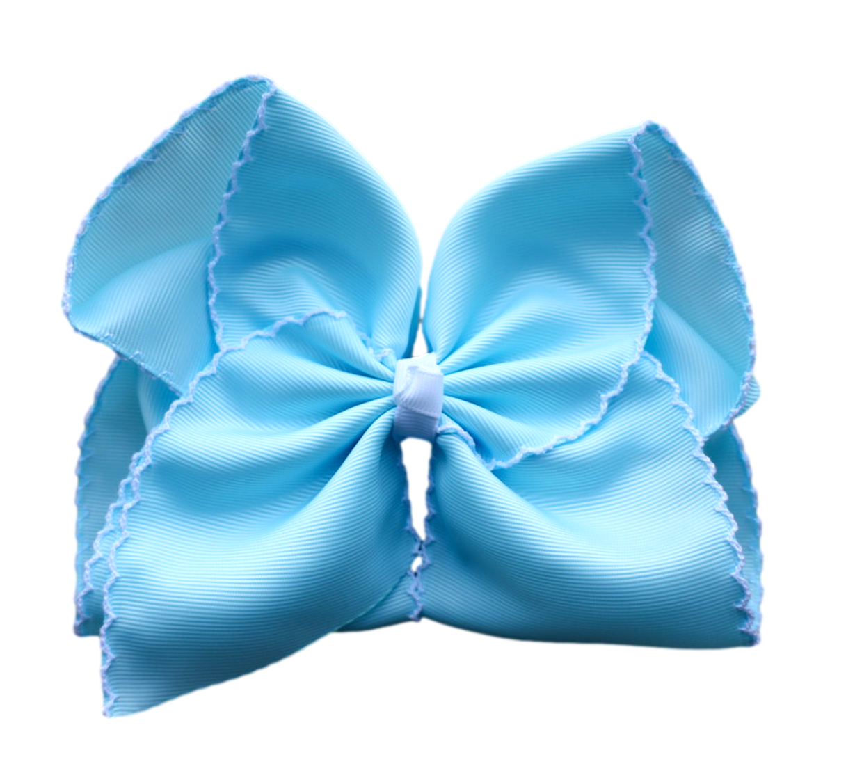 Light Blue Moon-stitch Bow