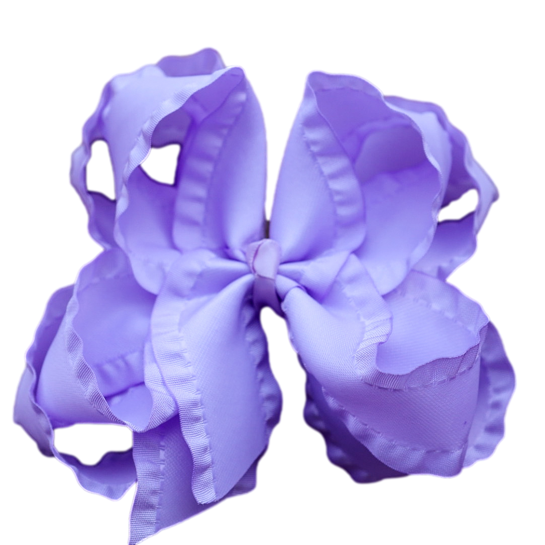 Lavender Double Ruffle Boutique Bow
