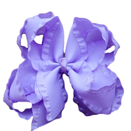 Lavender Double Ruffle Boutique Bow