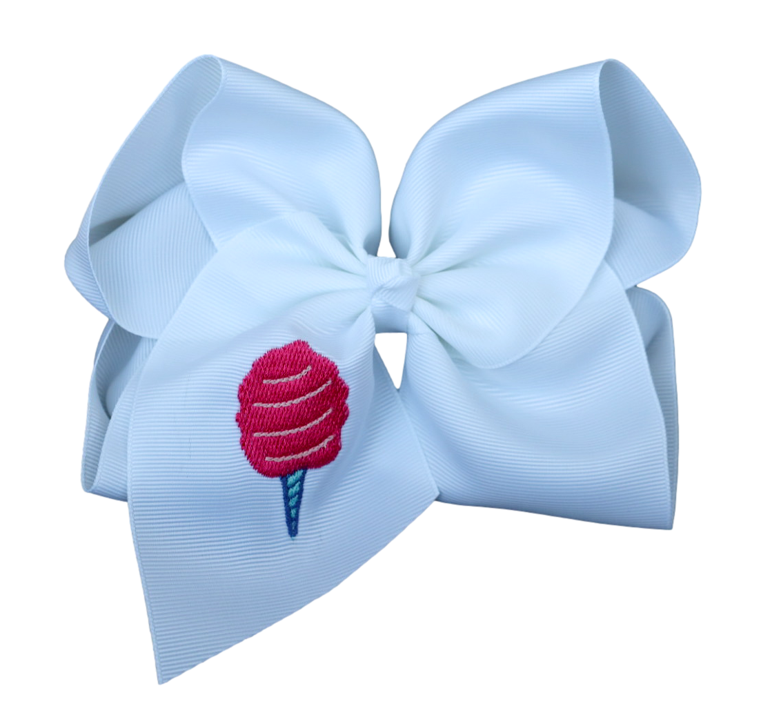 Cotton Candy Embroidered Bow