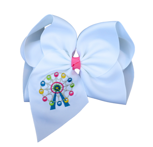 Ferris Wheel Embroidered Bow