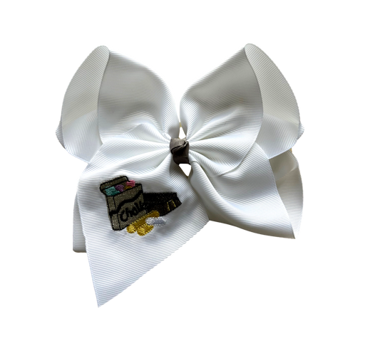 Chalk Embroidered Bow
