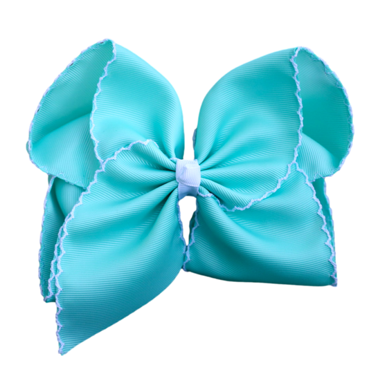 Aqua Moon-stitch Bow