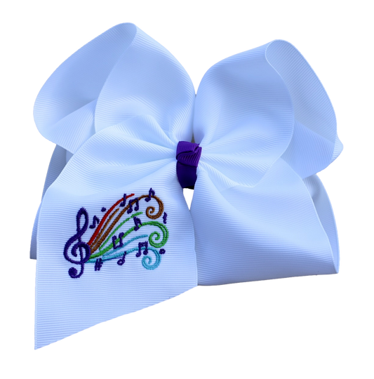 Music Class Embroidered Bow