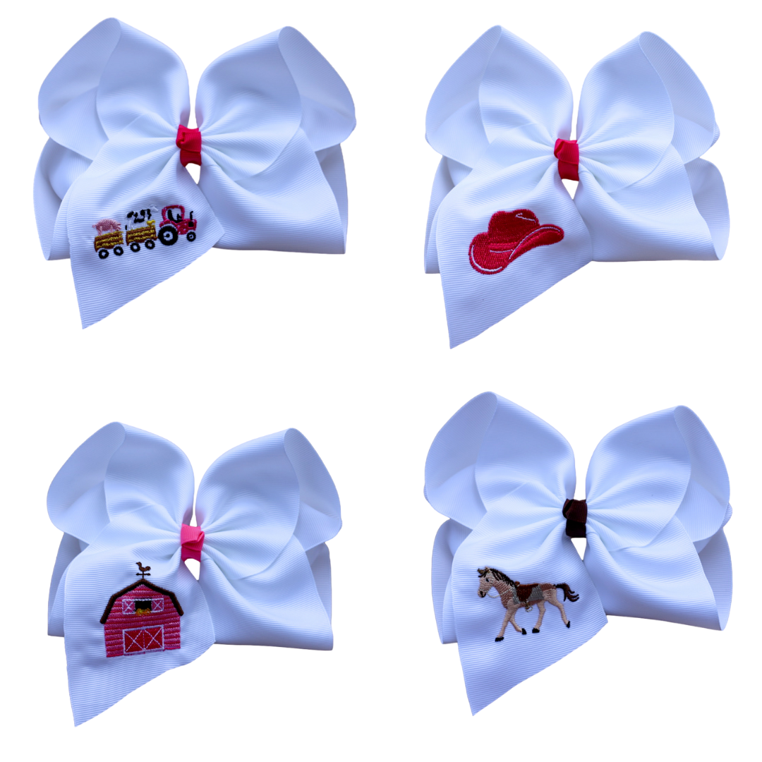 Cowgirl Set Embroidered Bow