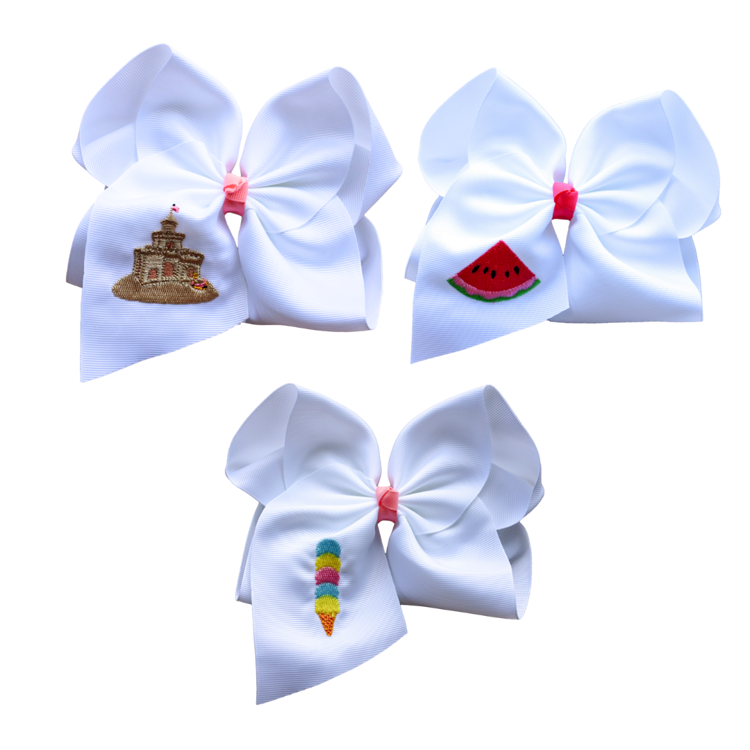 Summer 25 Trio Embroidered Bow Set