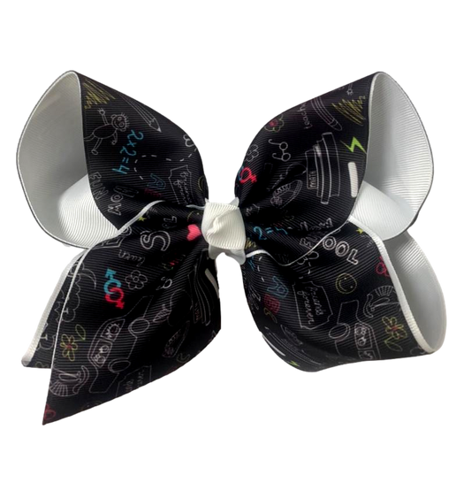 Back to School Printed Bow
