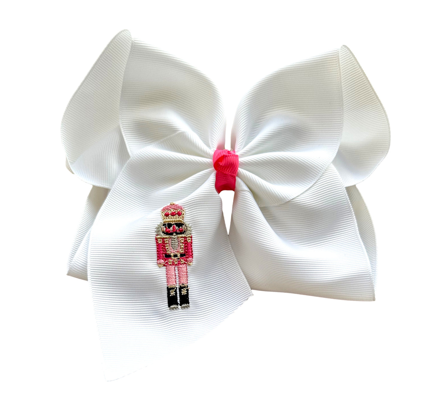 Pink Nutcracker Embroidered Bow
