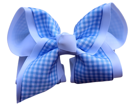 Blue Gingham Boutique Bow