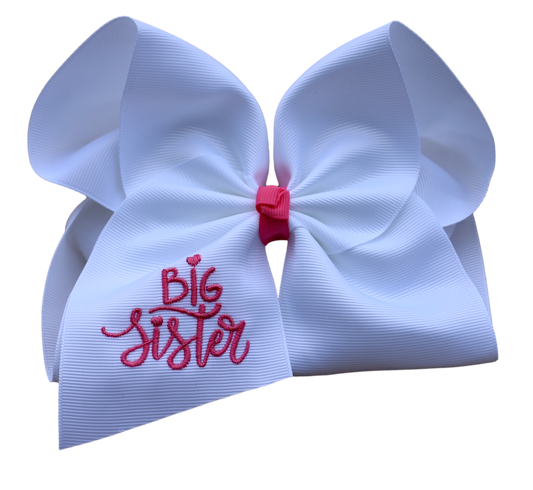 Big Sister Embroidered Bow