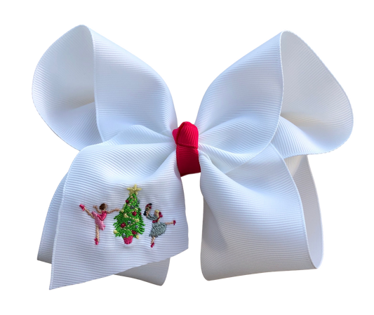 Nutcracker Embroidered Bow
