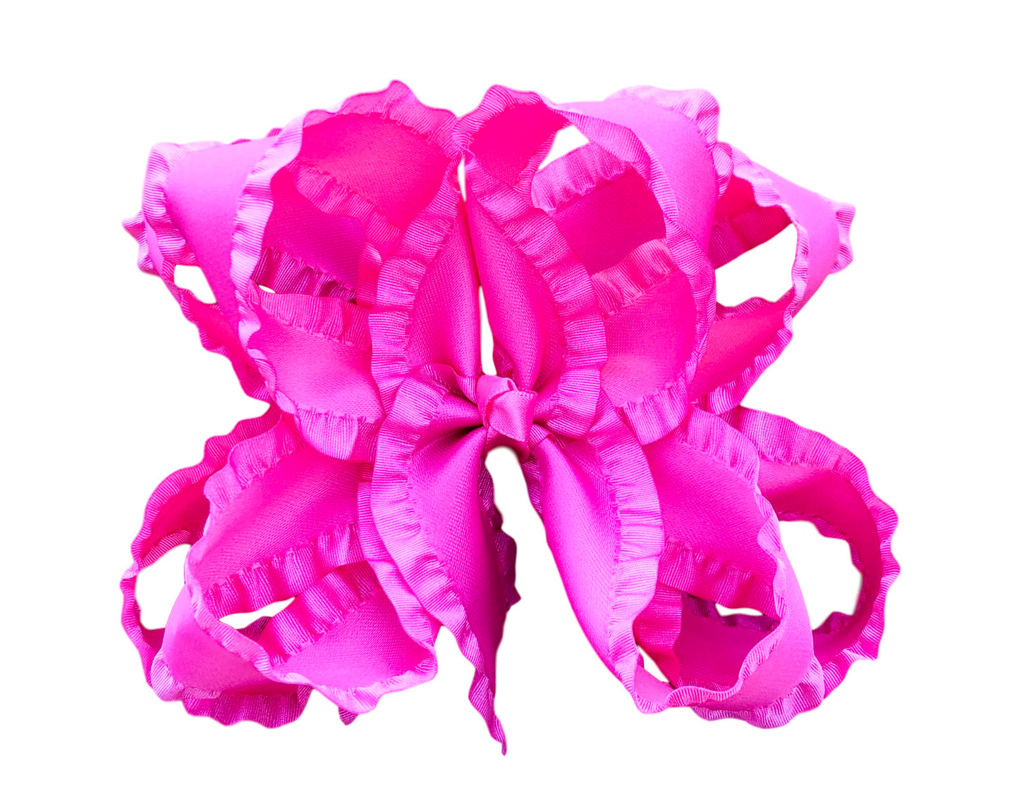 Hot Pink Double Ruffle Boutique Bow