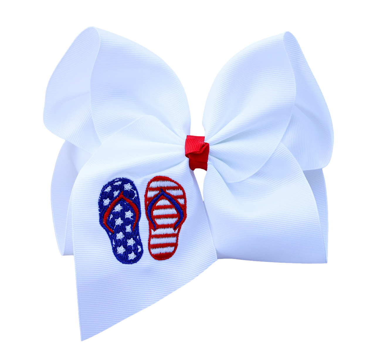 Americana Flip Flops Embroidered Bow