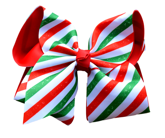Christmas Stripe Layered Bow