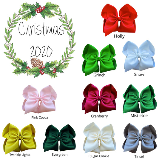Christmas 2020 Hair Bow Set With Free Snow Bow
