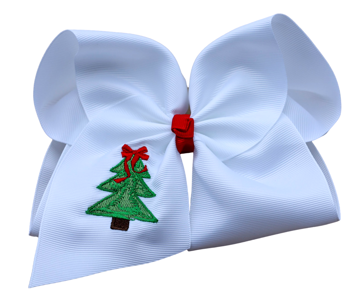 Classic Christmas Tree Embroidered Bow