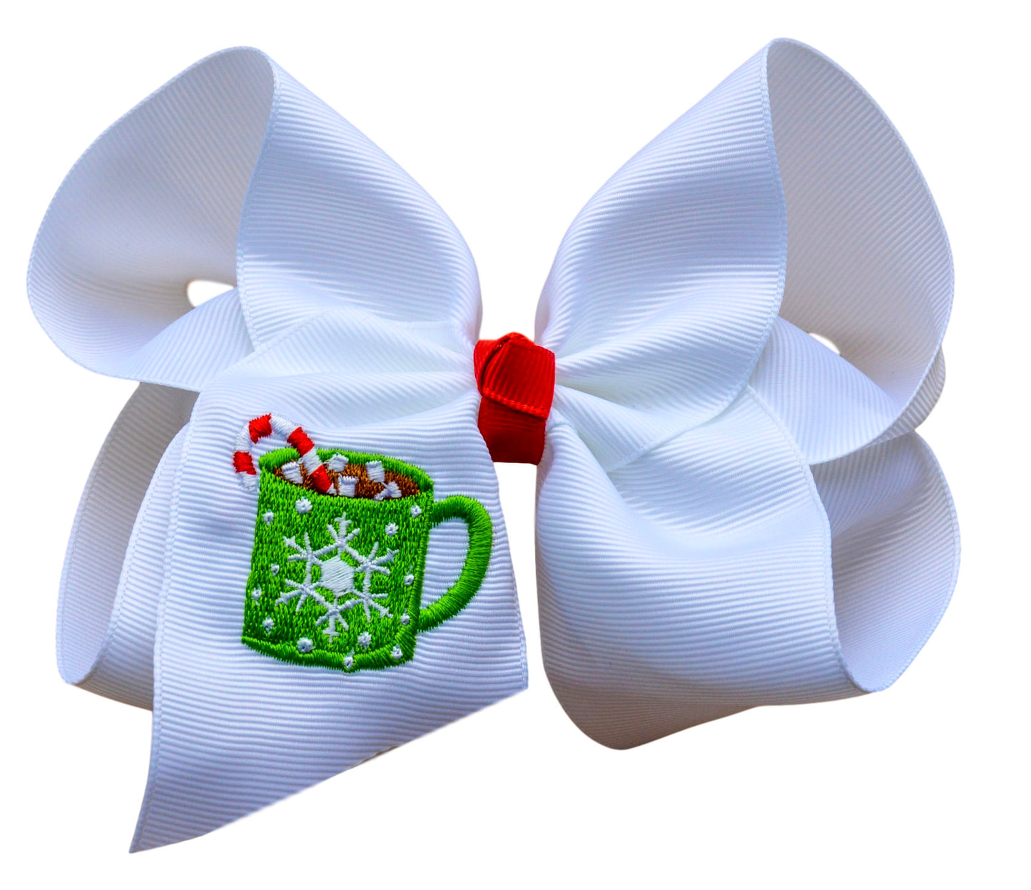 Hot Cocoa Embroidered Bow