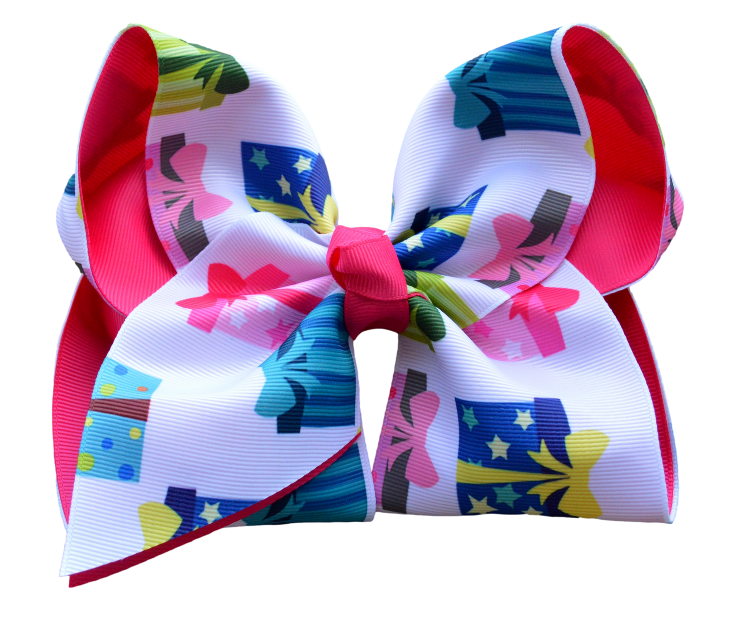 Birthday Present with Shocking Pink Layered Bow