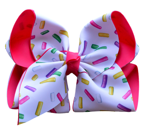Sprinkles with Shocking Pink Layered Bow