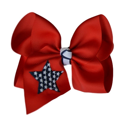 4th of July Embroidered Bow