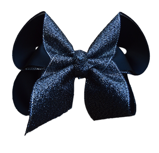 Midnight Glitter Bow