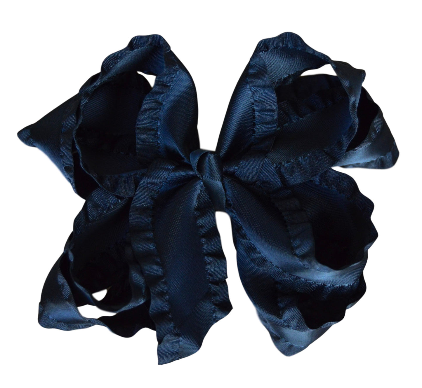 Black  Double Ruffle Boutique Bow