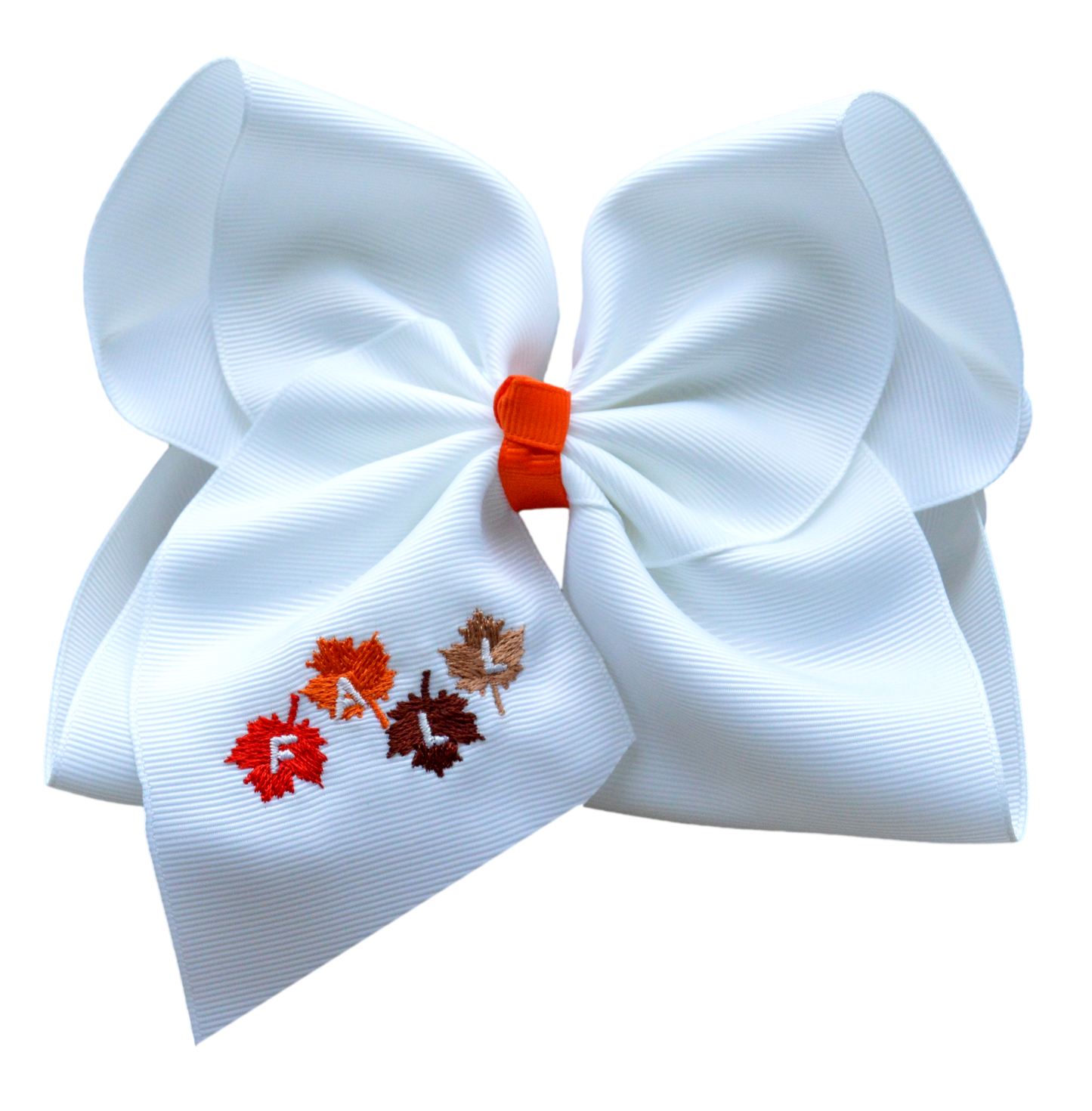 Fall Leaves Embroidered Bow