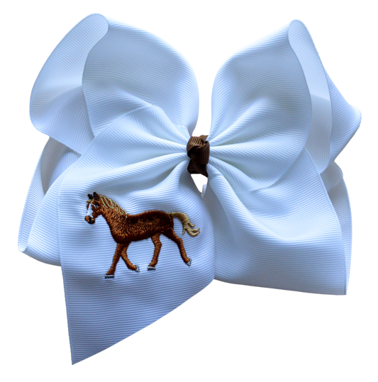 Horse Embroidered Bow