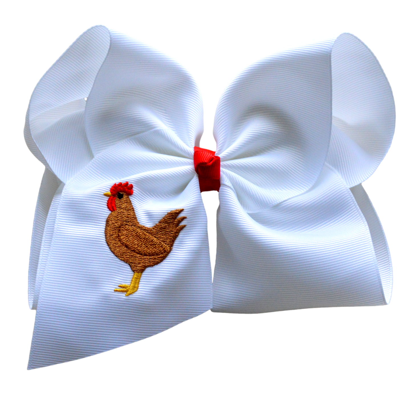 Chicken Embroidered Bow
