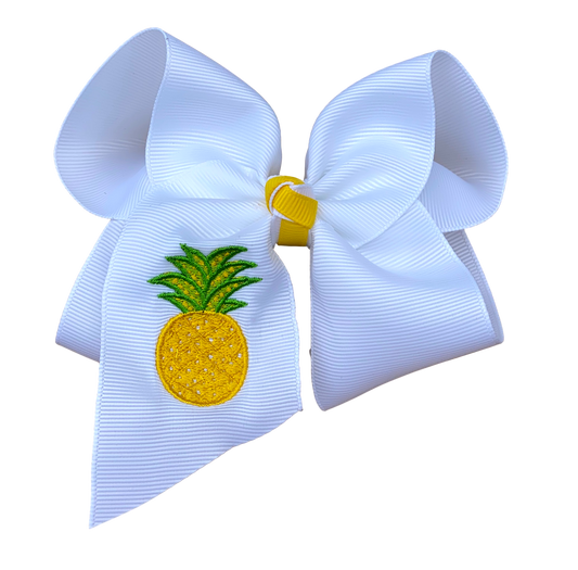 Pineapple Embroidered Bow