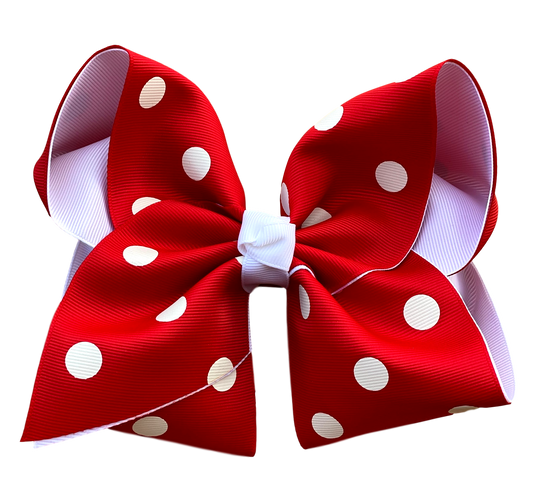Red Polka Dot  Layered Bow