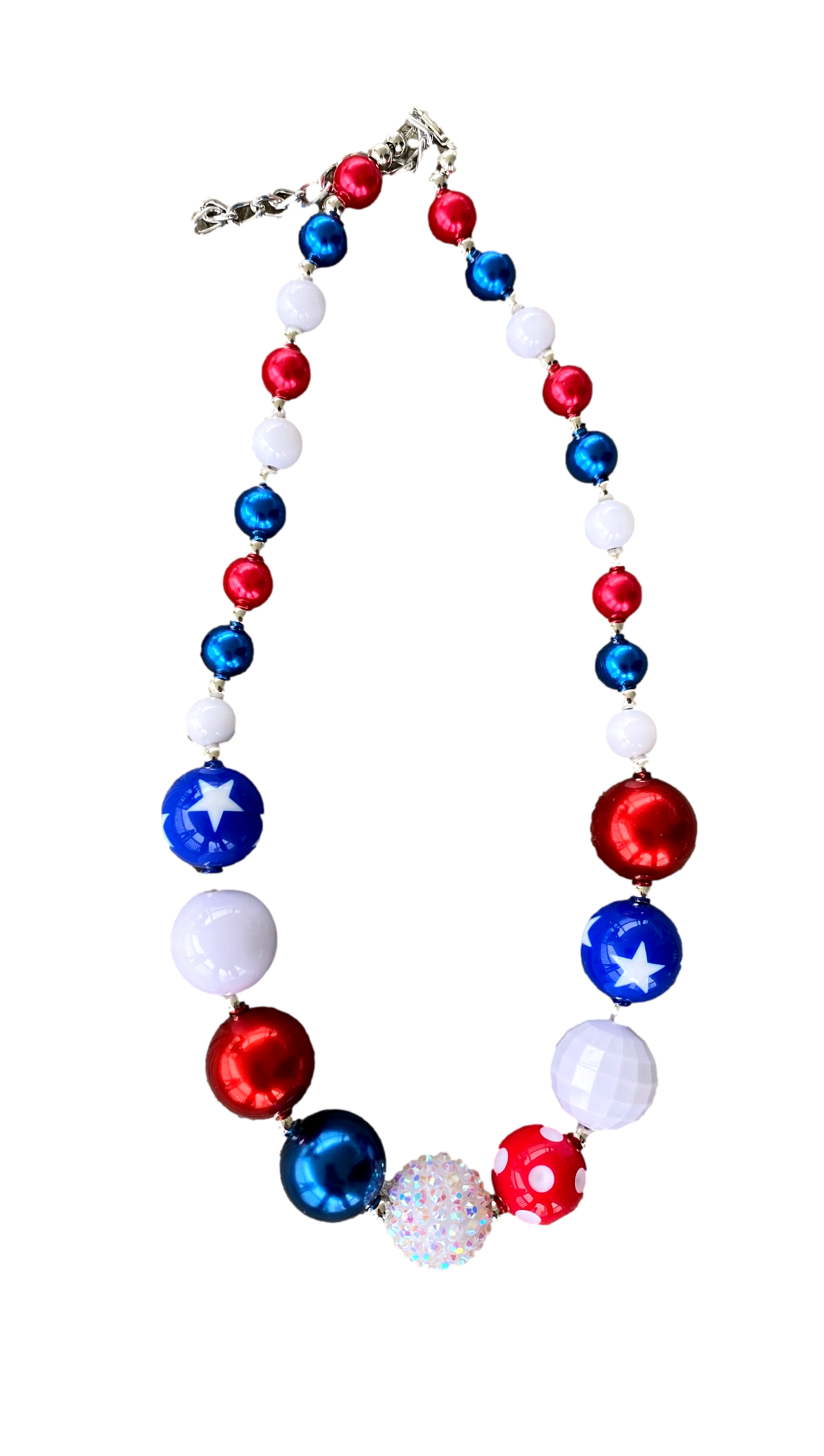 Red, White, and Blue Liberty Bubblegum Necklace.