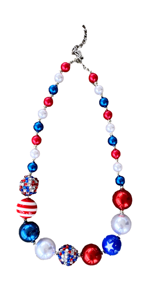 Stars and Stripes Bubblegum Necklace.