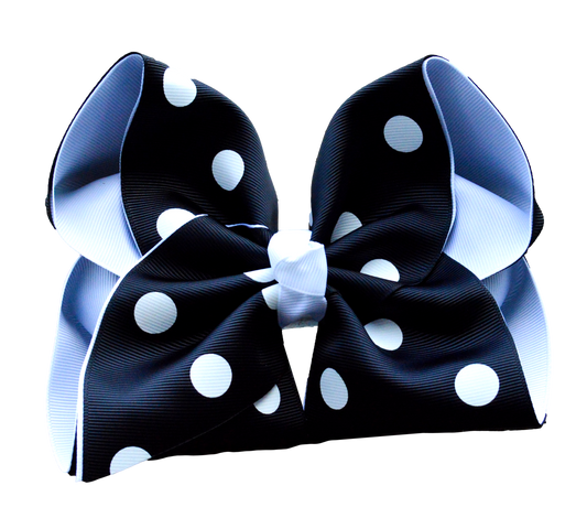 Black and White Polka Dot Layered Bow