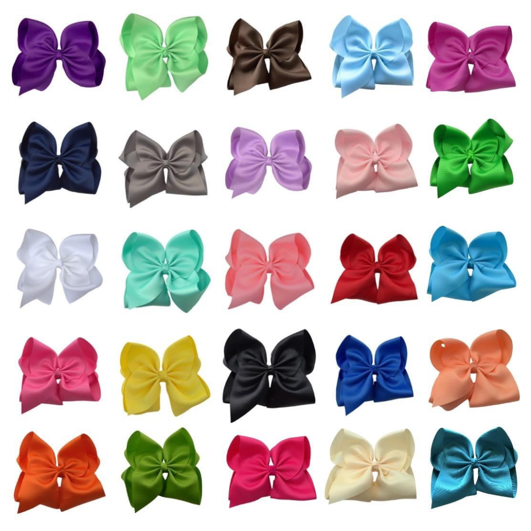 5 Inch Hair Bow Set- 2 inch wide ribbon width