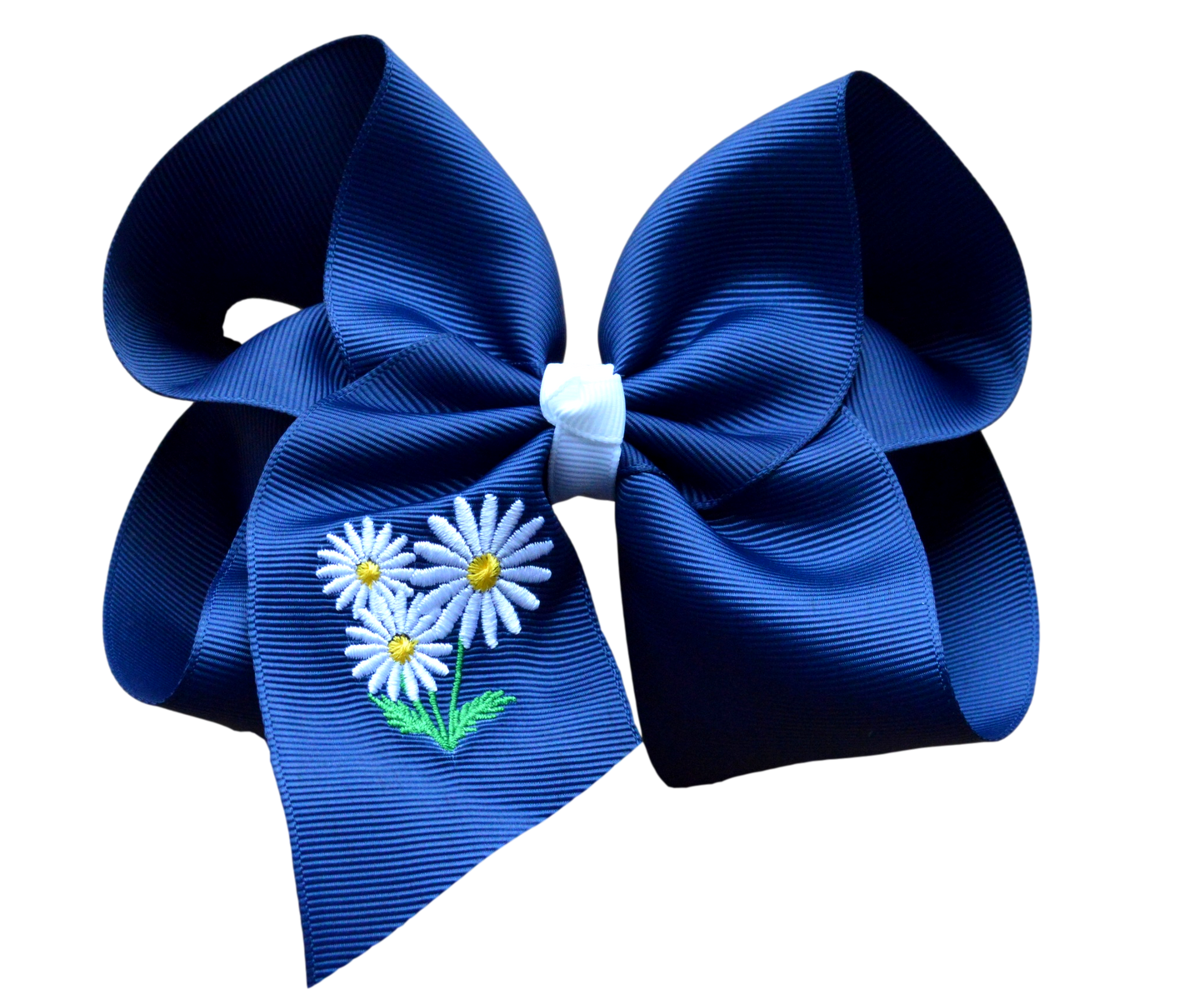 Daisy Embroidered Bow
