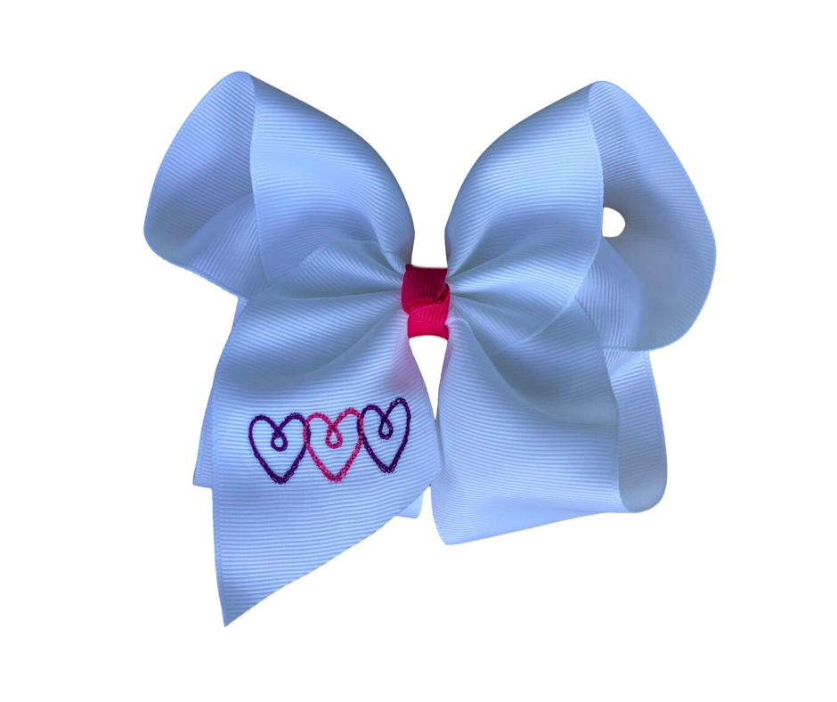 My Forever Valentine Embroidered Bow