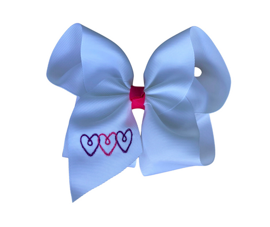 My Forever Valentine Embroidered Bow