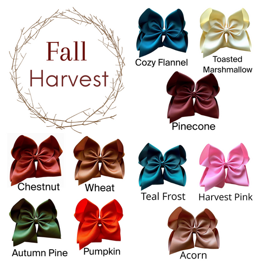 Autumn Hair Bow Set With Free Acorn Bow
