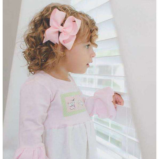 24- 4 Inch Solid Color Hair Bow Set-