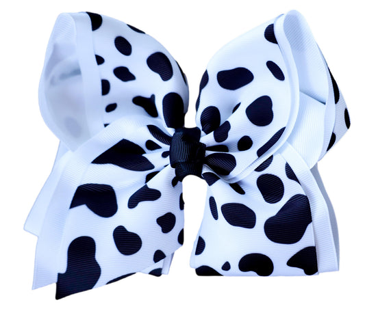Cow Print Layered Bow