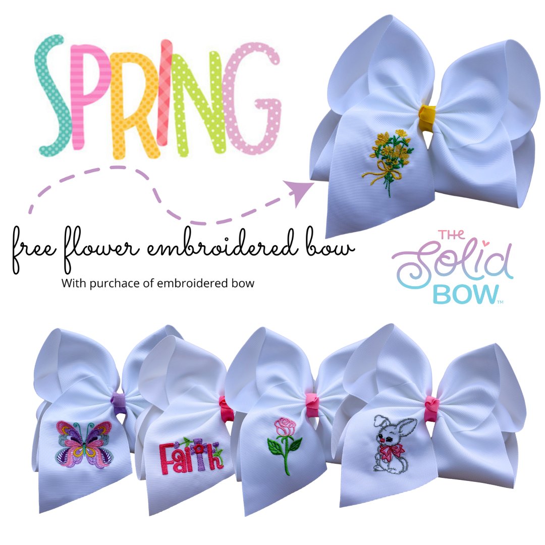 Spring Embroidered Bows