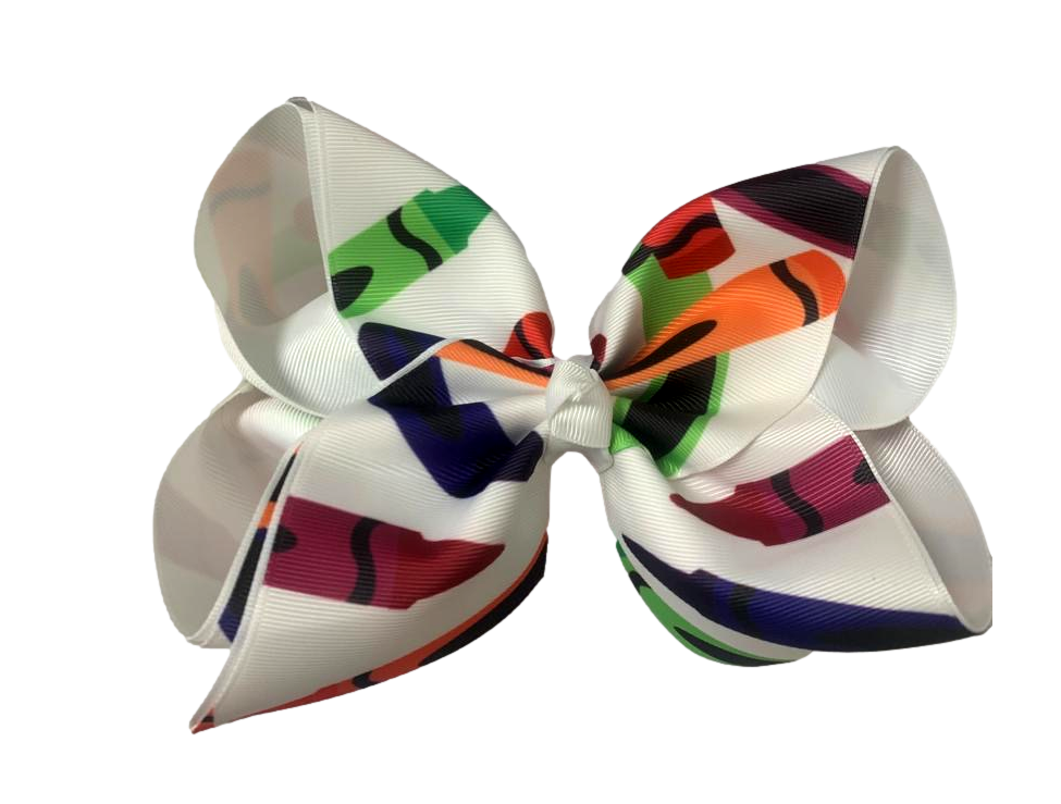 Crayon Printed Bow