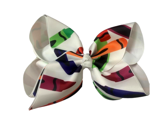 Crayon Printed Bow